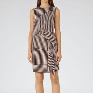 Reiss Sienna Printed Stripe Sleeveless Mini Dress Size 4